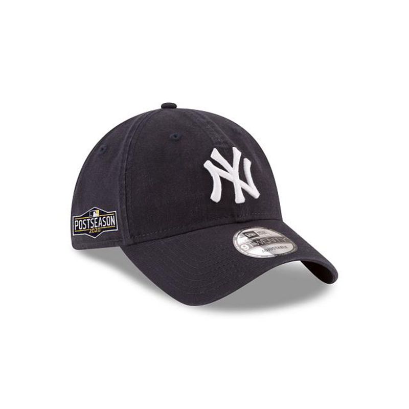 MLB New York Yankees Postseason Side Patch 9Twenty Adjustable (NMK0556) - Blue New Era Caps